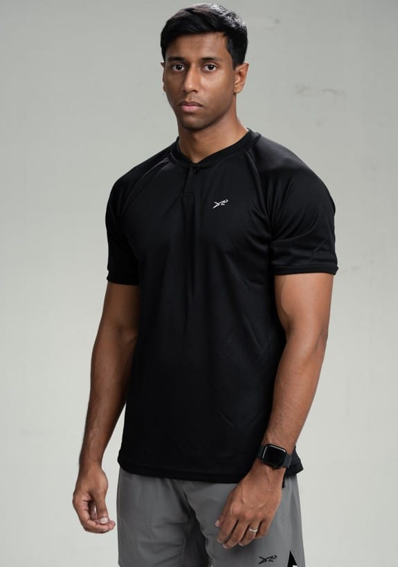 Band Collar T-shirt_ Black_01