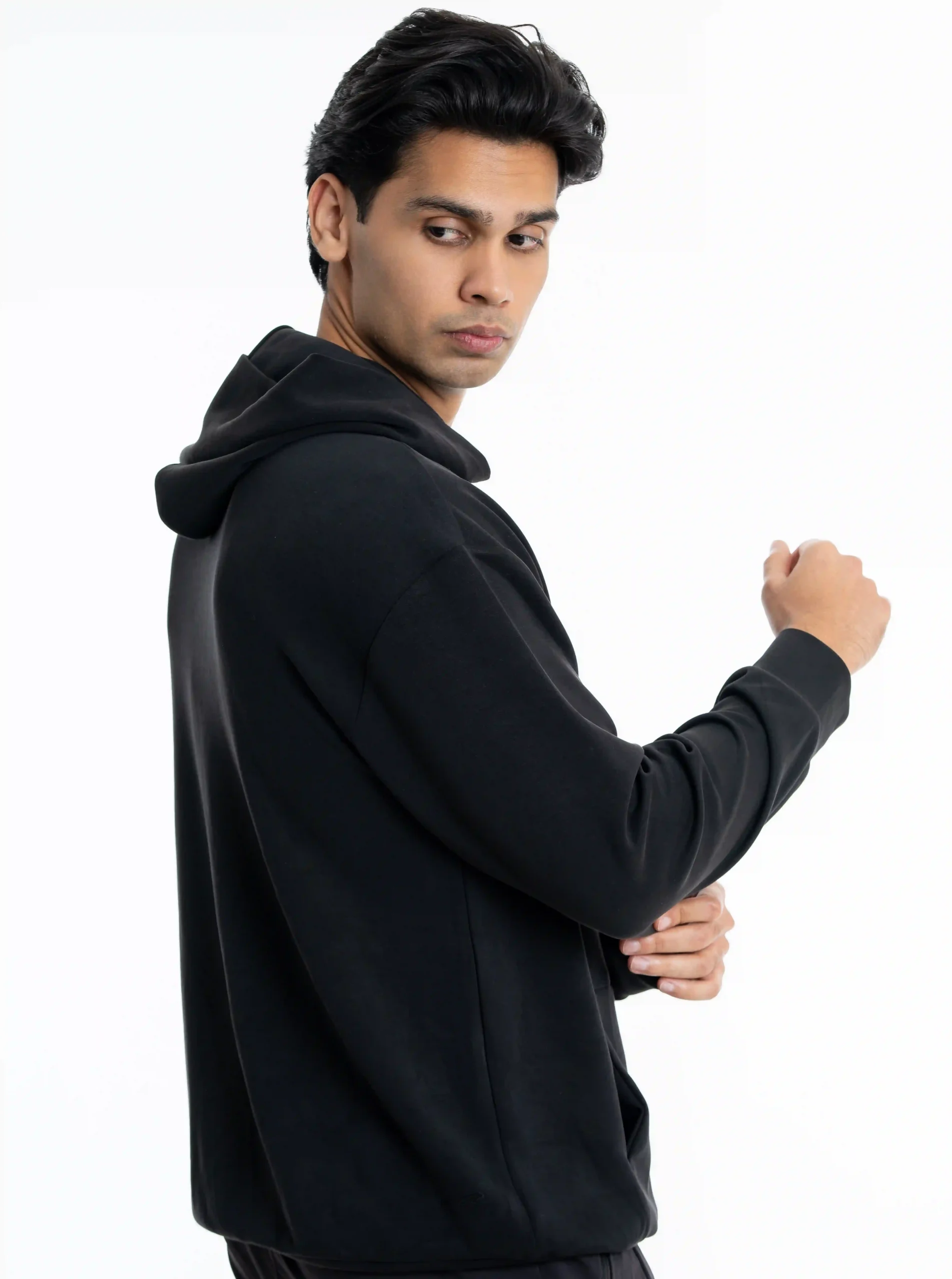 Drop Shoulder Hoodie_Black_02